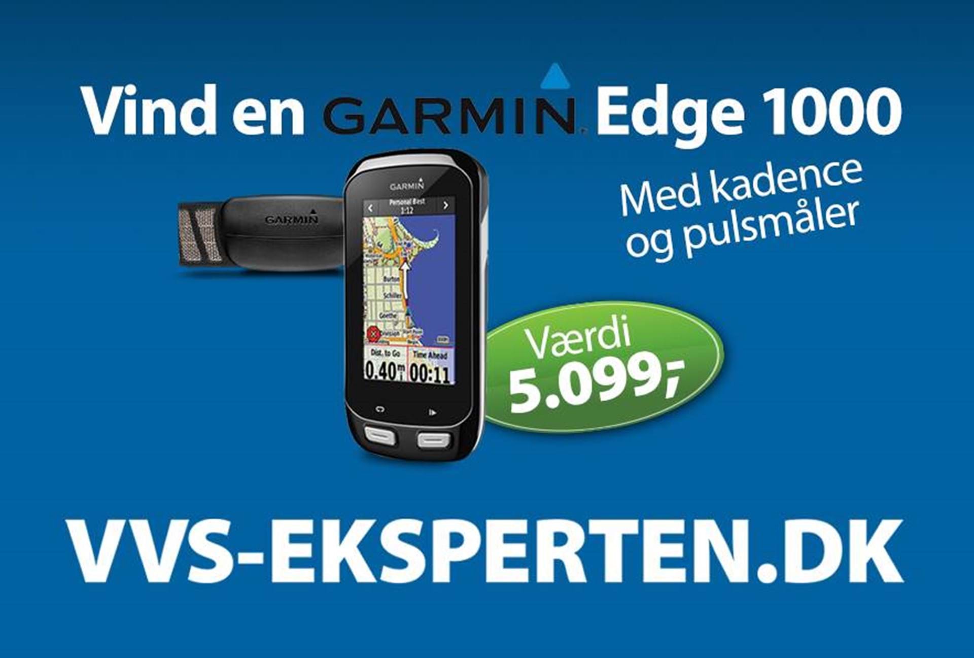 Vind Garmin edge 1000 bundle med heartrate og kadancemåler - Euroman